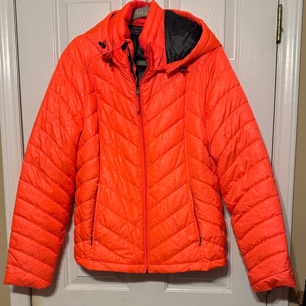 TekGear Vibrant Orange‎ Hooded Warm Tek Jacket XL